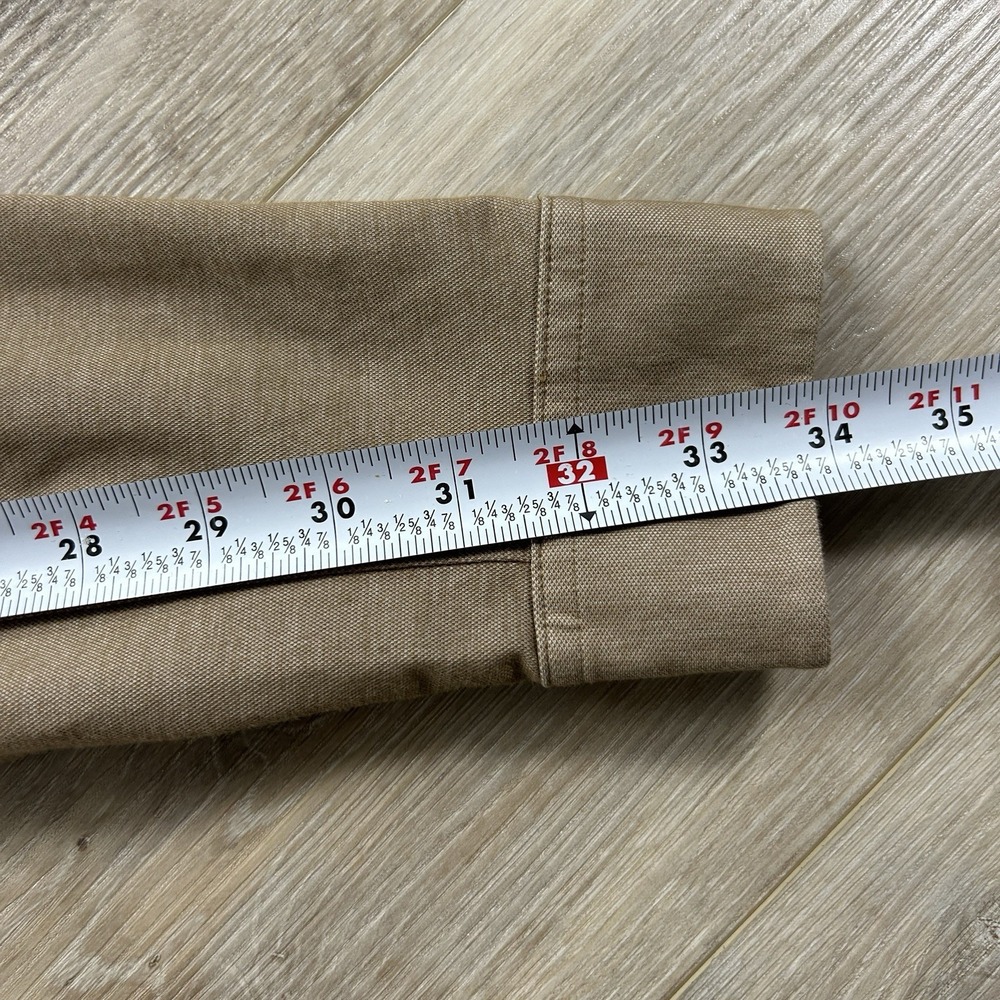 Lululemon Large Commission Long-Sleeve Shirt Pocket Mens Tan Four Way Stretch - Picture 8 of 9